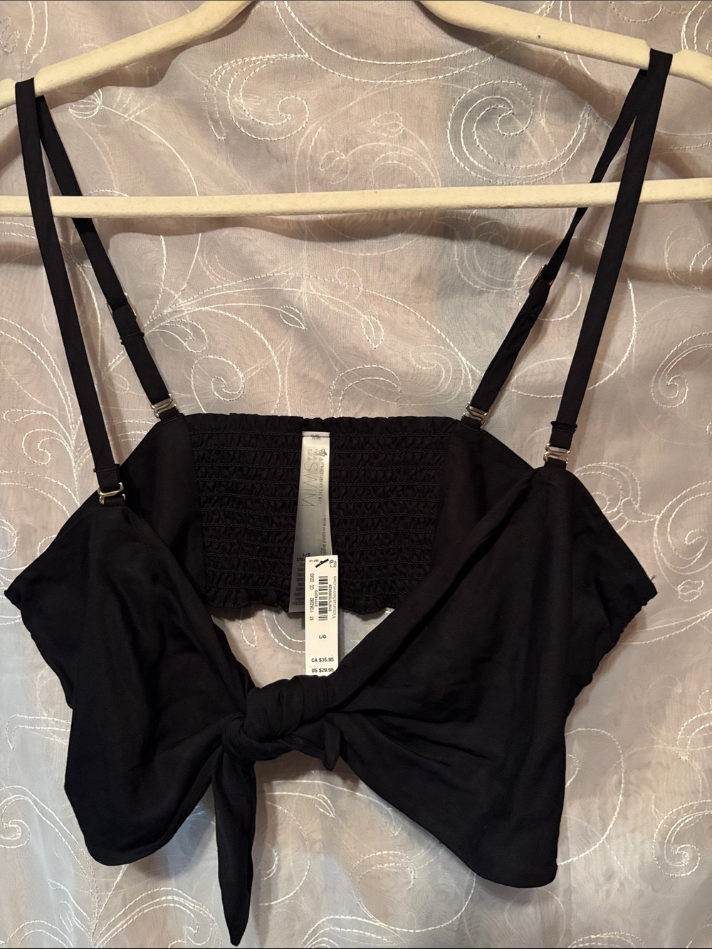 Victoria's Secret Black Tie-Front Camisole